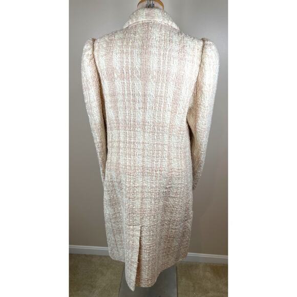 LoveShackFancy Asryn Tweed Double Breasted Winter White Long Coat Size XL - Picture 7 of 9